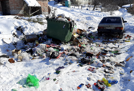 В Вольске из-за мусорных завалов паркуются на помойках