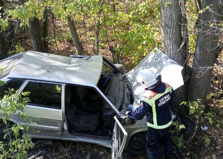 В Вольском районе ВАЗ вылетел с дороги и врезался в дерево