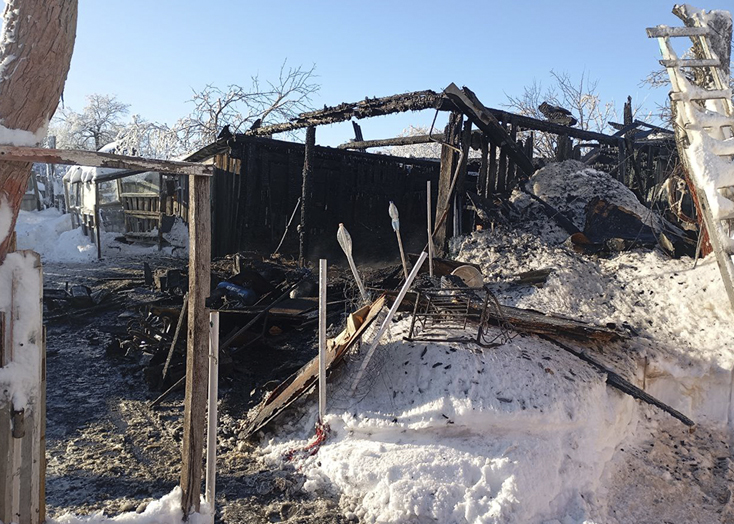 Житель Вольска обгорел при спасении коз на пожаре