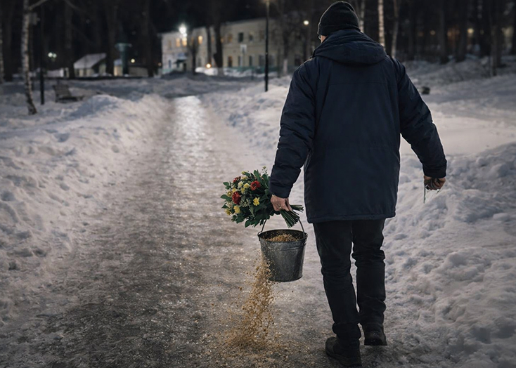 Жителям Вольска в праздник 8 Марта предложили гулять с ведром песка