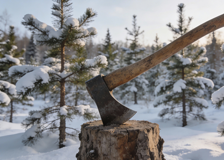 В Вольском районе незаконно рубили новогодние елки